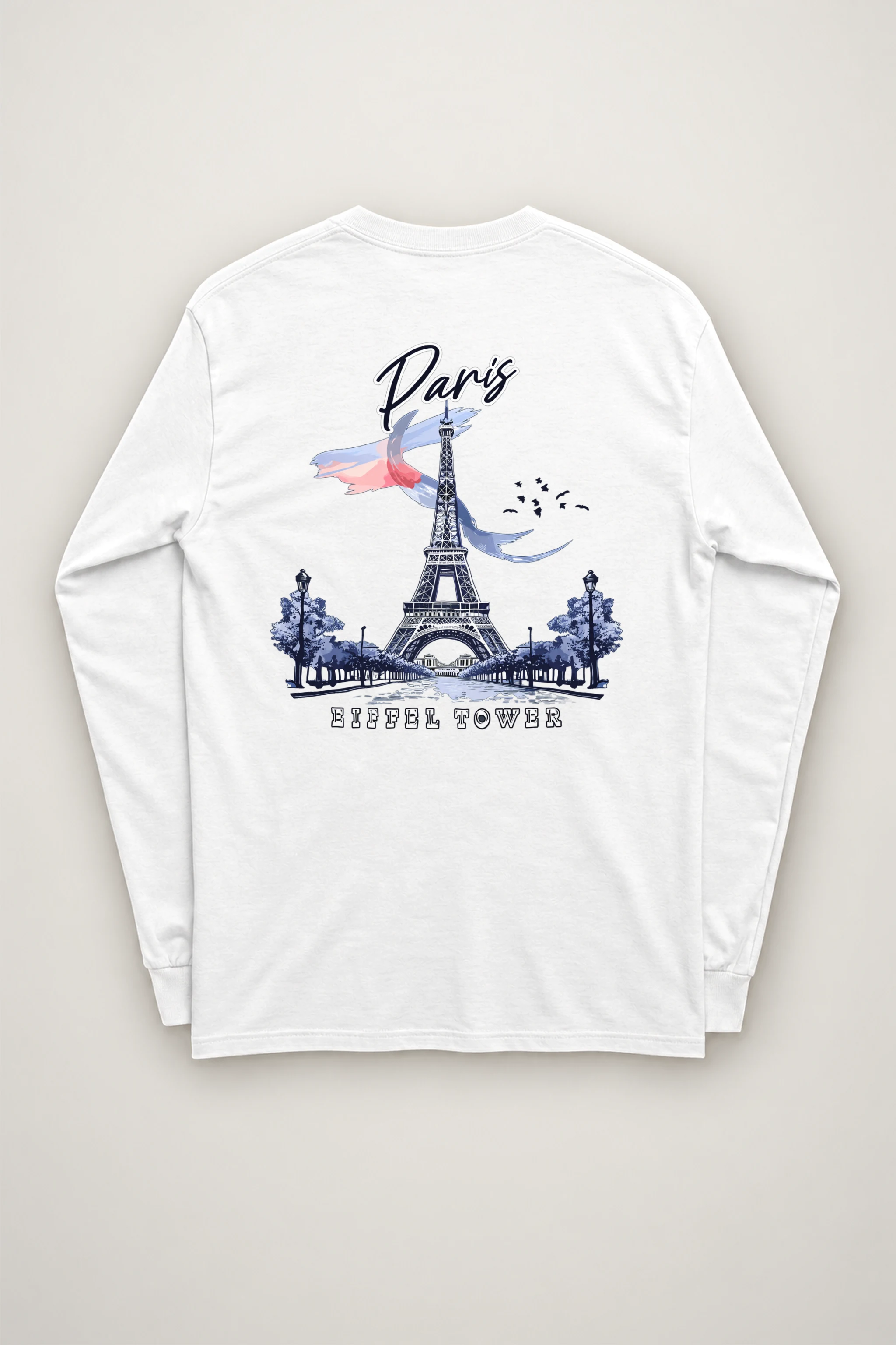 "Paris Eiffel Tower" Unisex Longsleeve T-shirt
