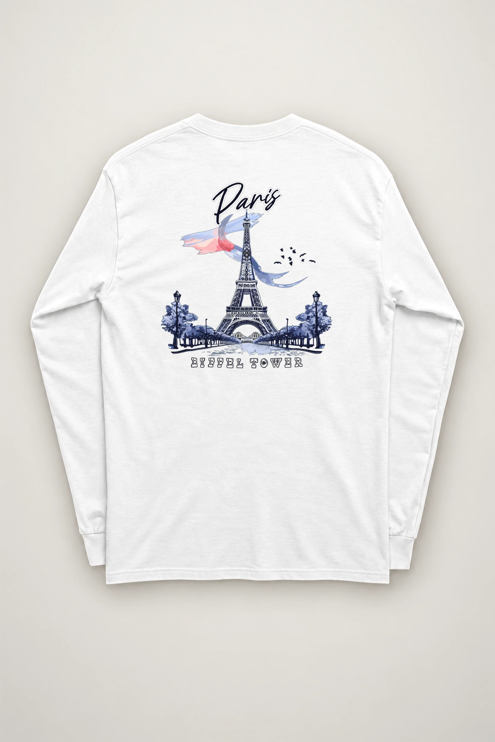 "Paris Eiffel Tower" Unisex Longsleeve T-shirt