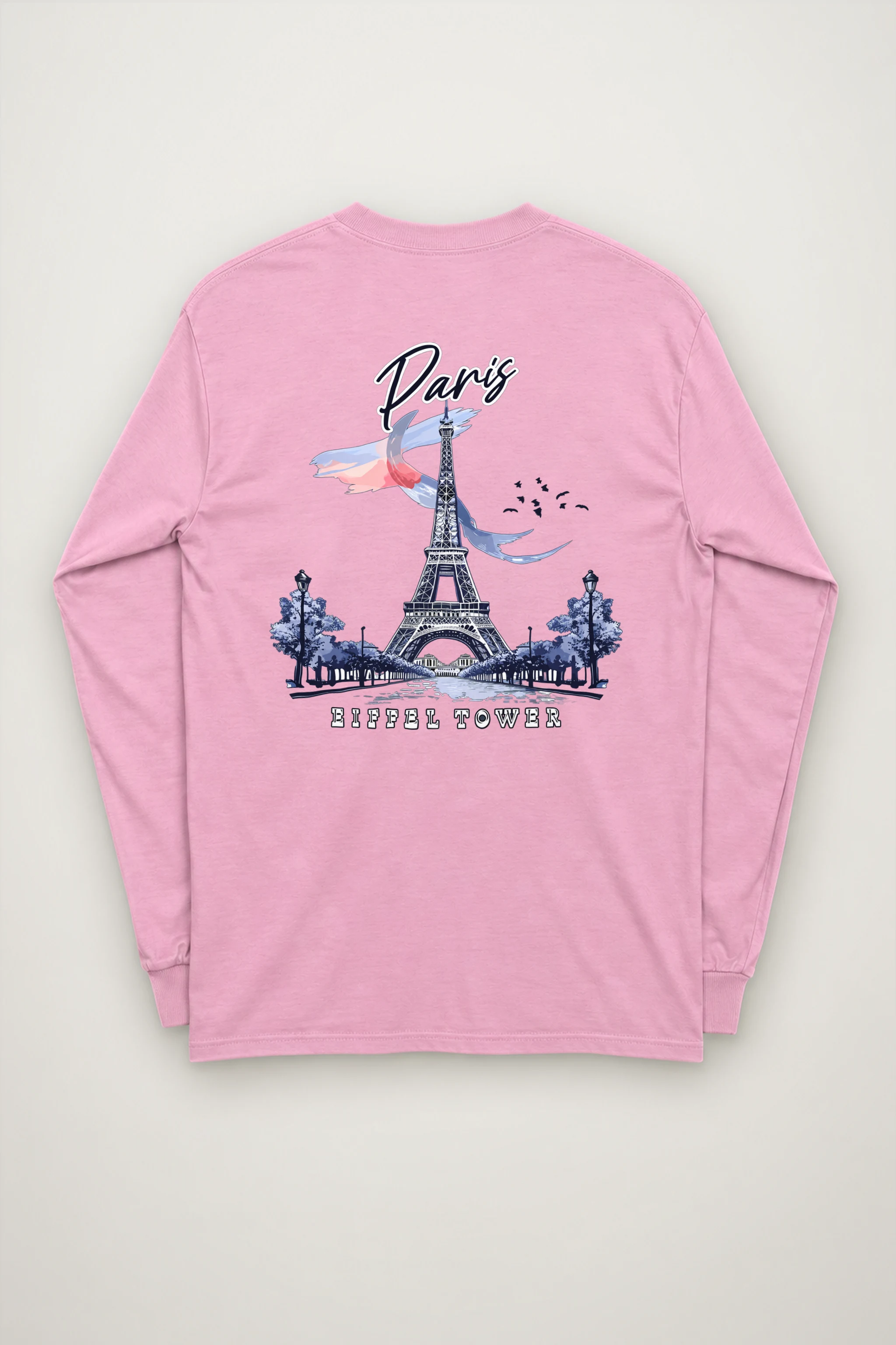 "Paris Eiffel Tower" Unisex Longsleeve T-shirt