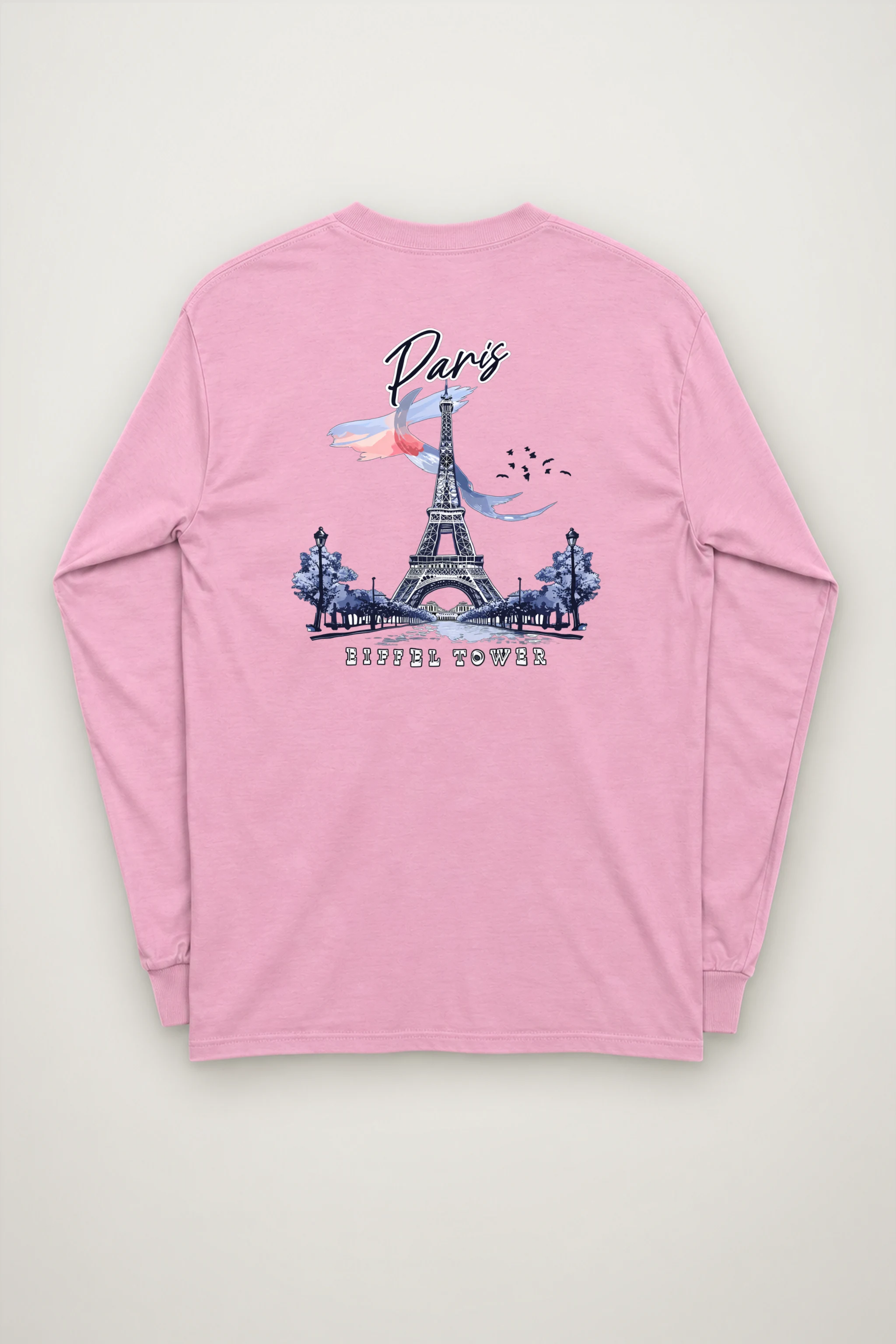 "Paris Eiffel Tower" Unisex Longsleeve T-shirt