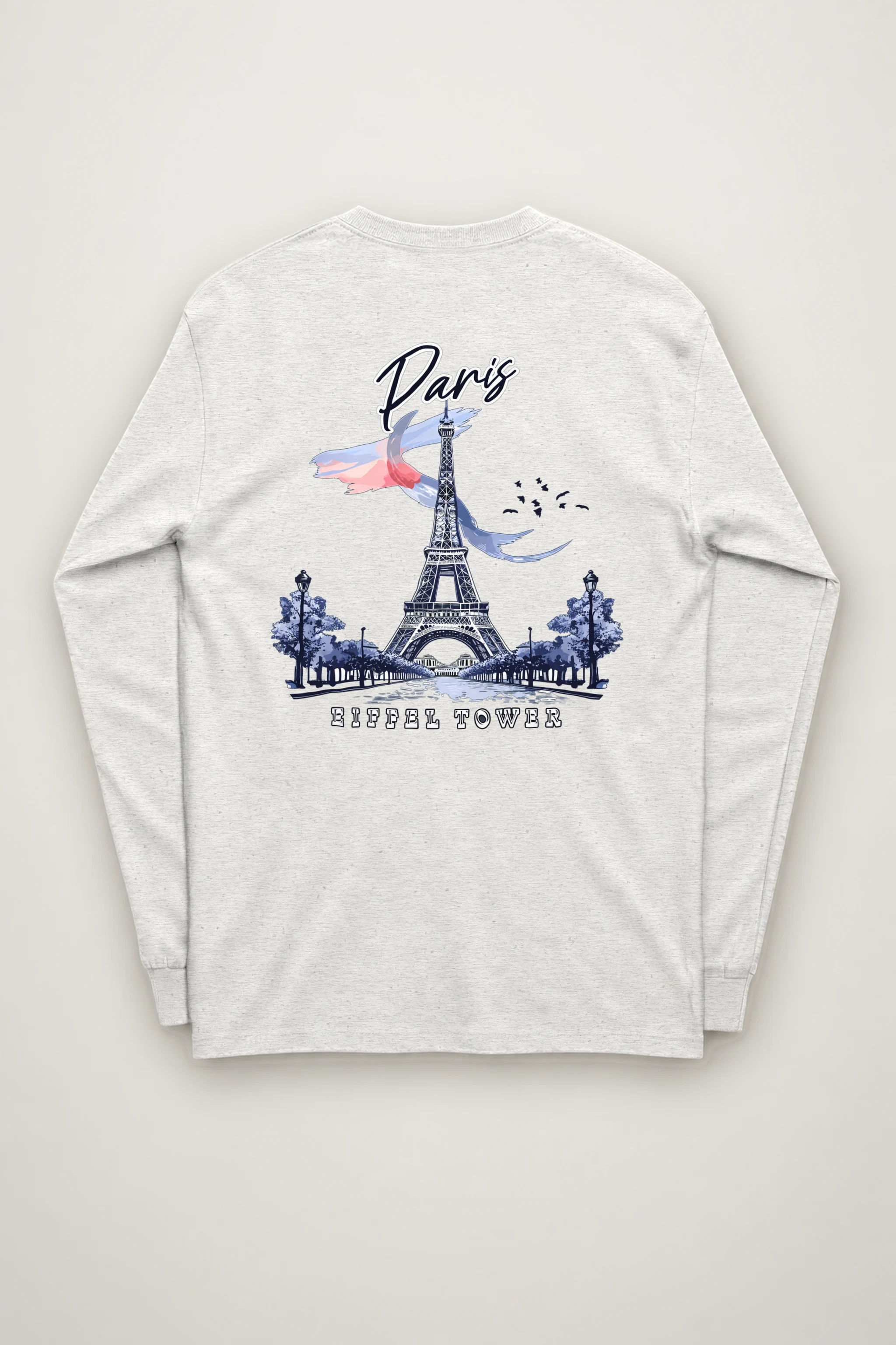 "Paris Eiffel Tower" Unisex Longsleeve T-shirt
