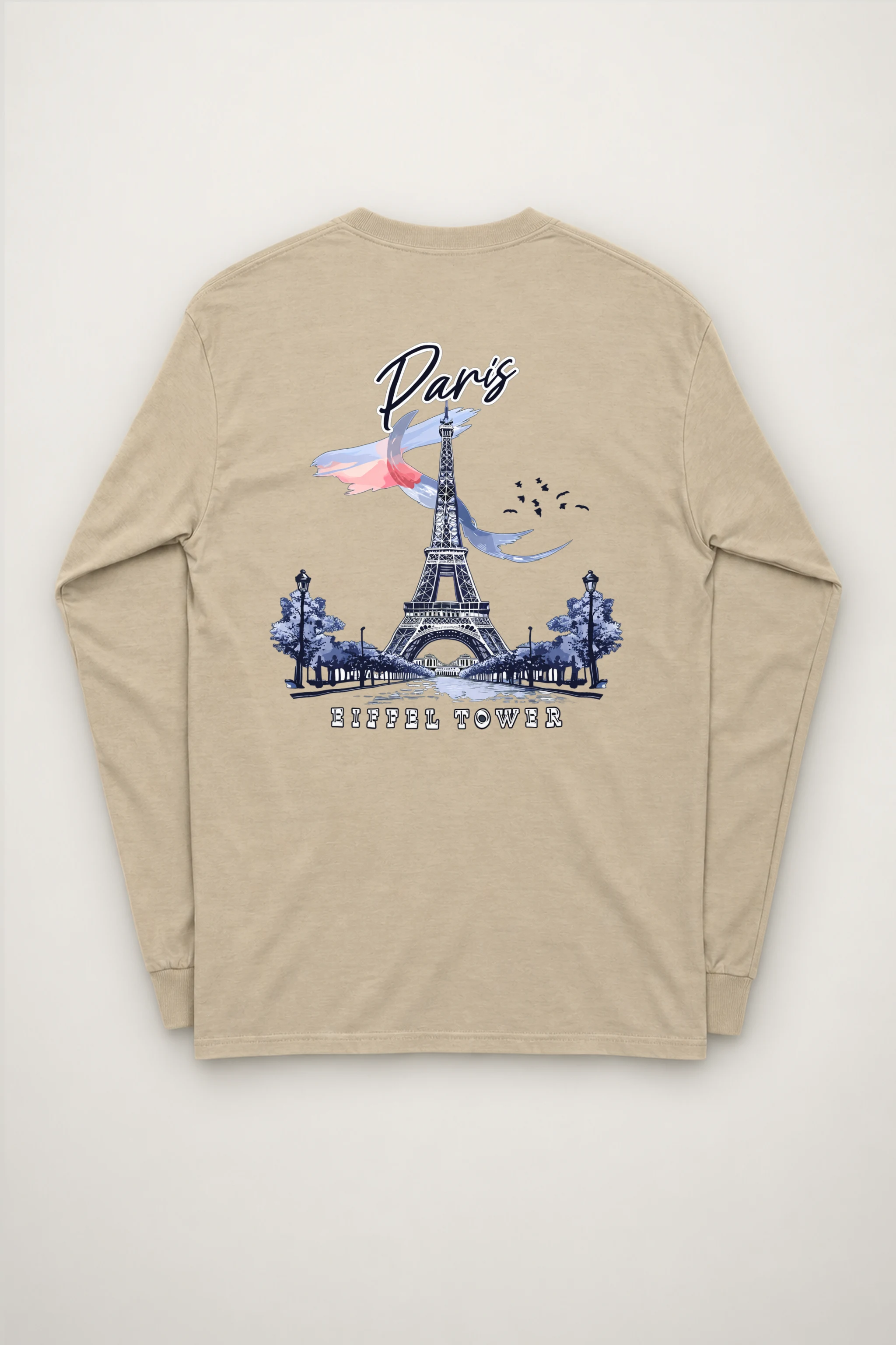"Paris Eiffel Tower" Unisex Longsleeve T-shirt