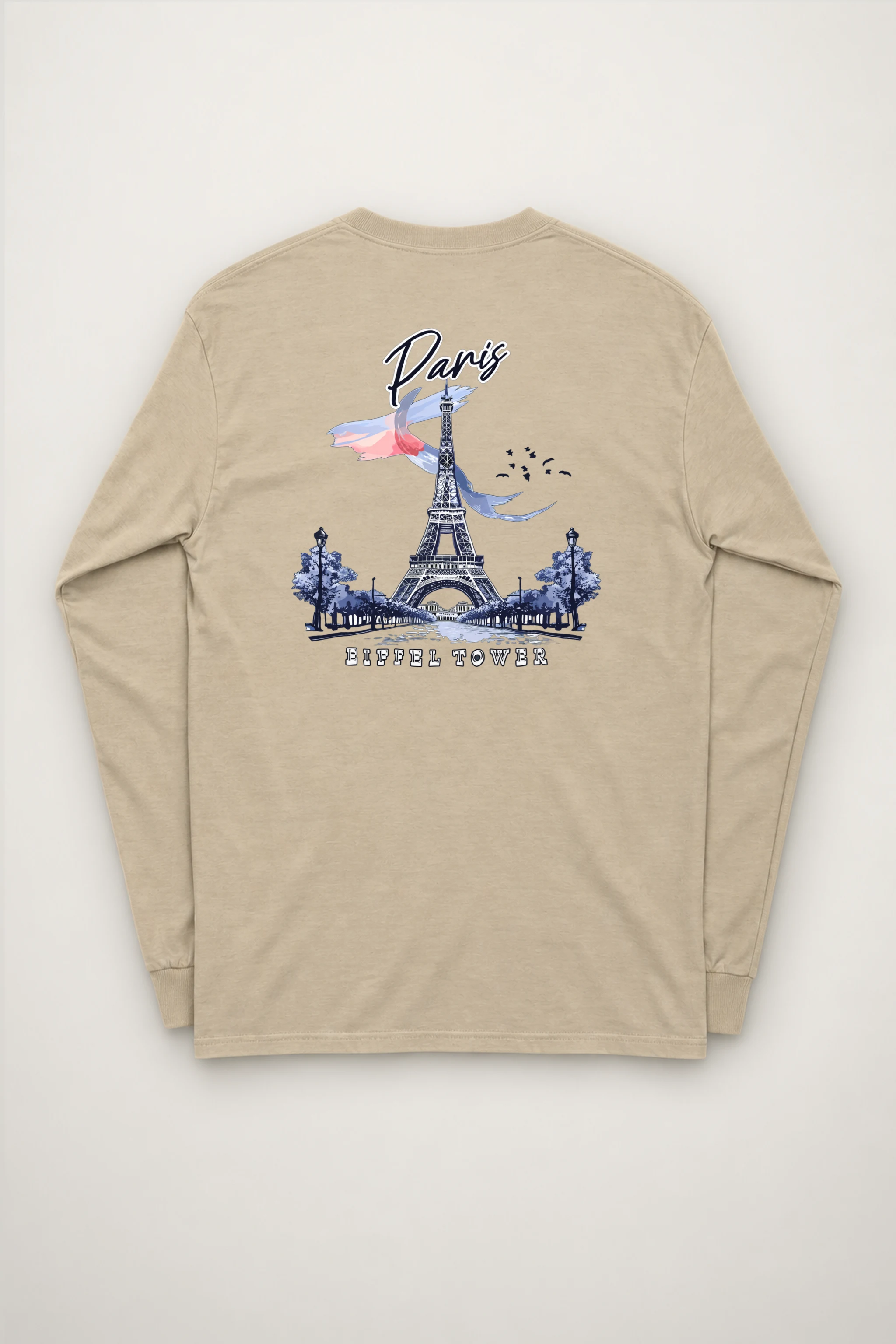 "Paris Eiffel Tower" Unisex Longsleeve T-shirt