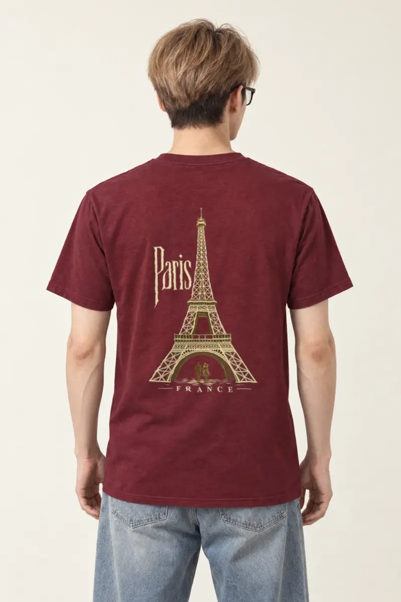 "Paris France" Heavyweight Unisex Crewneck T-shirt