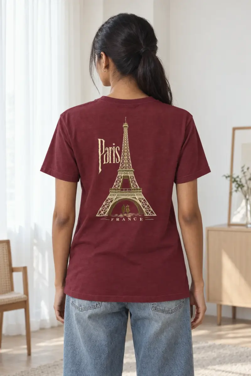 "Paris France" Heavyweight Unisex Crewneck T-shirt | Gildan 5000