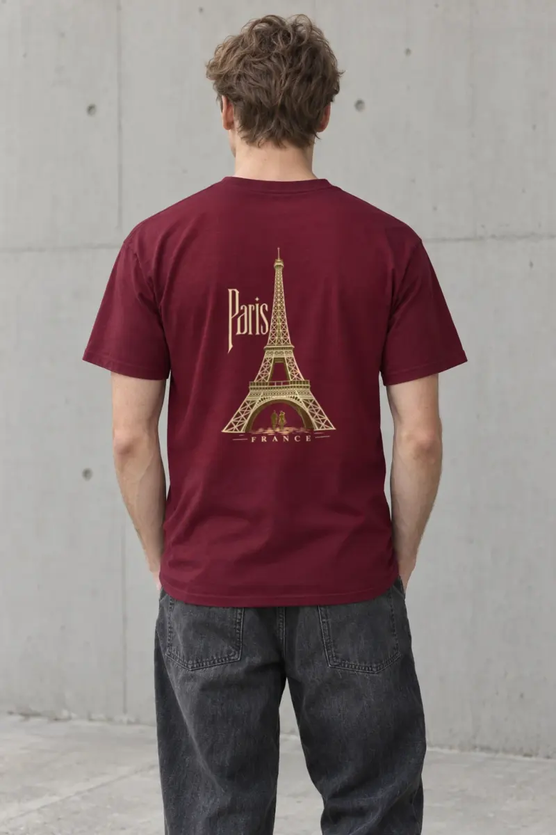 "Paris France" Heavyweight Unisex Crewneck T-shirt