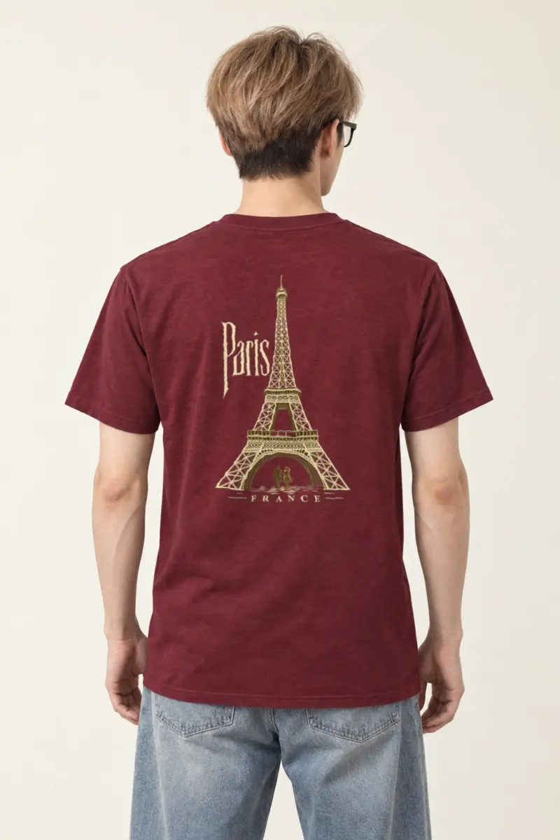 "Paris France" Heavyweight Unisex Crewneck T-shirt