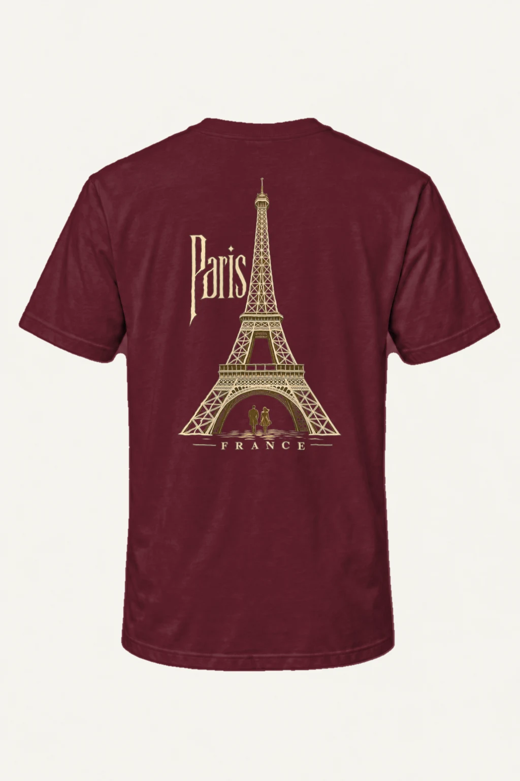 "Paris France" Heavyweight Unisex Crewneck T-shirt | Gildan 5000