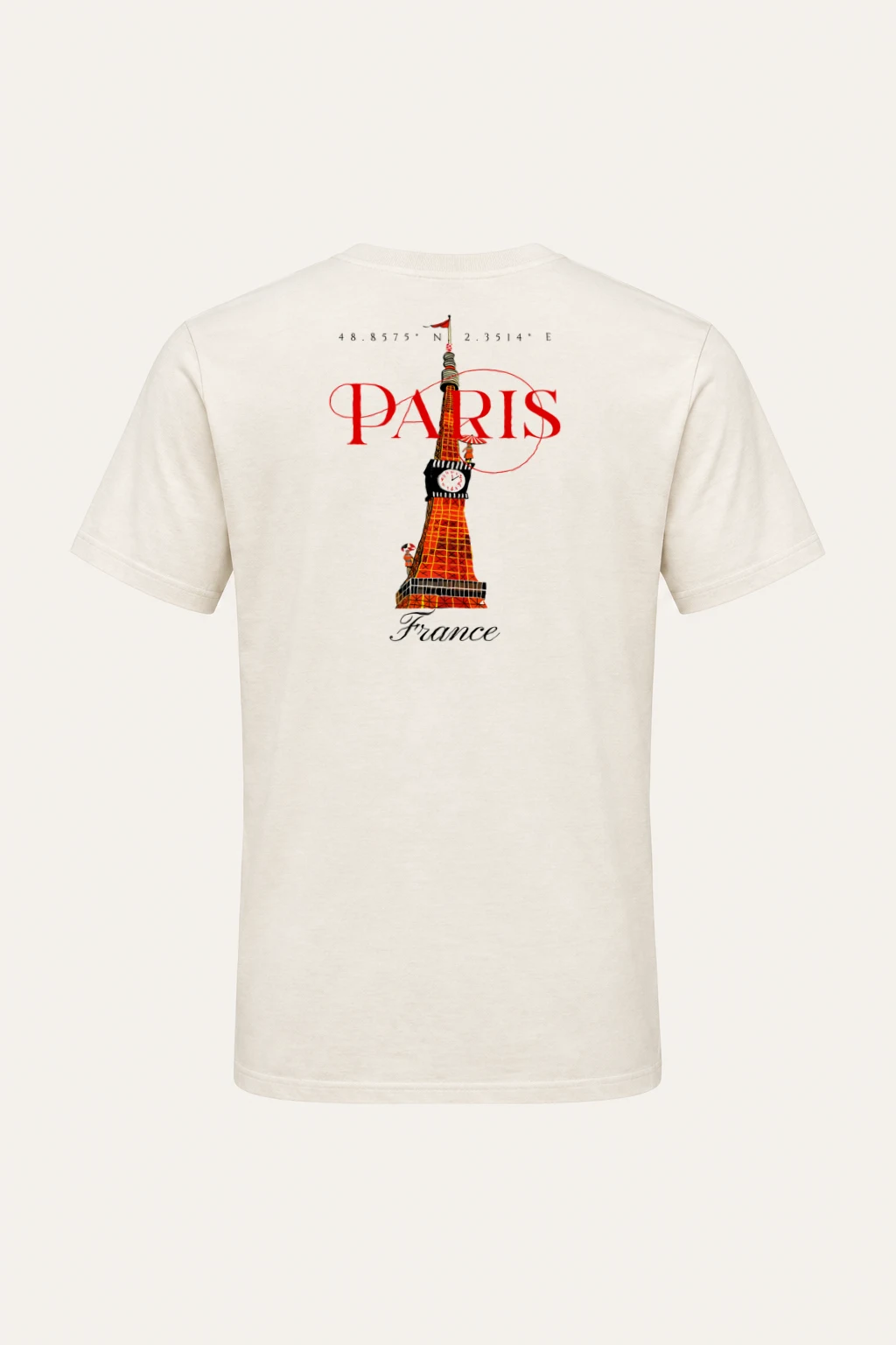 "Paris France" Heavyweight Unisex Crewneck T-shirt | Gildan 5000