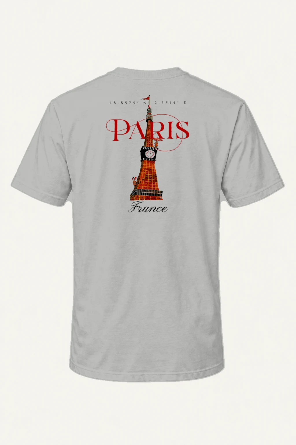 "Paris France" Heavyweight Unisex Crewneck T-shirt | Gildan 5000