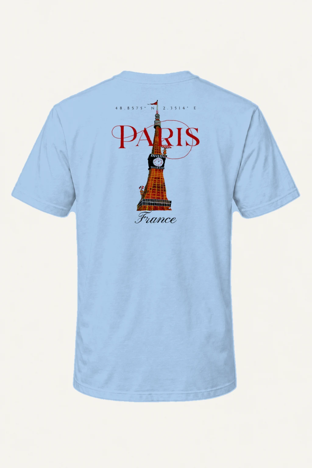 "Paris France" Heavyweight Unisex Crewneck T-shirt | Gildan 5000