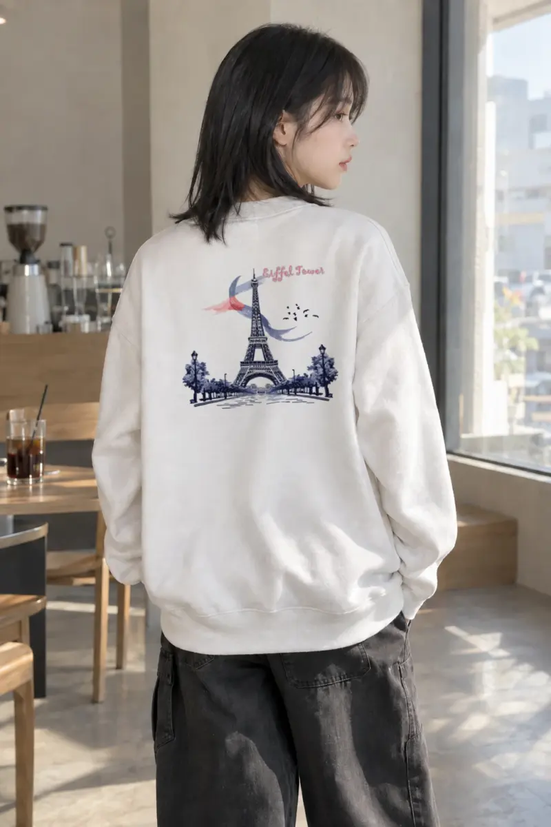 "Paris Tower Sketch" Heavy Blend Unisex Crewneck Sweatshirt | Gildan 18000