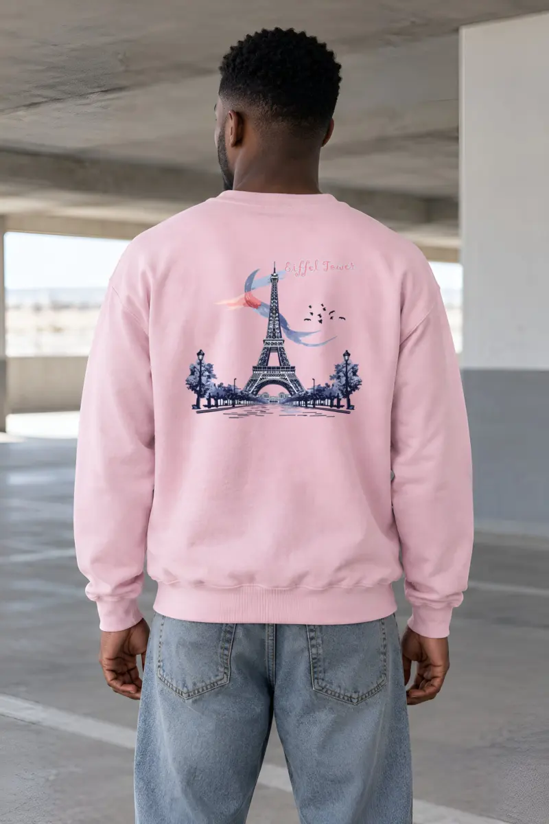 "Paris Tower Sketch" Heavy Blend Unisex Crewneck Sweatshirt