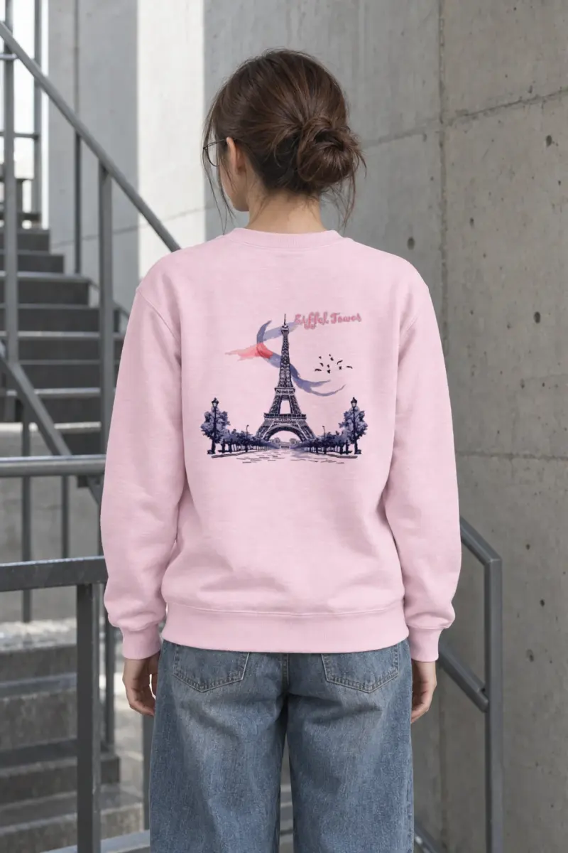 "Paris Tower Sketch" Heavy Blend Unisex Crewneck Sweatshirt