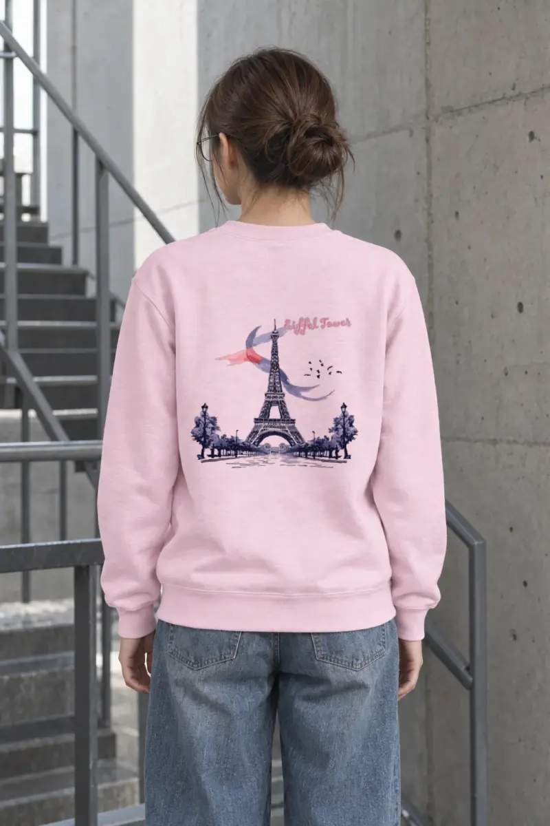 "Paris Tower Sketch" Heavy Blend Unisex Crewneck Sweatshirt