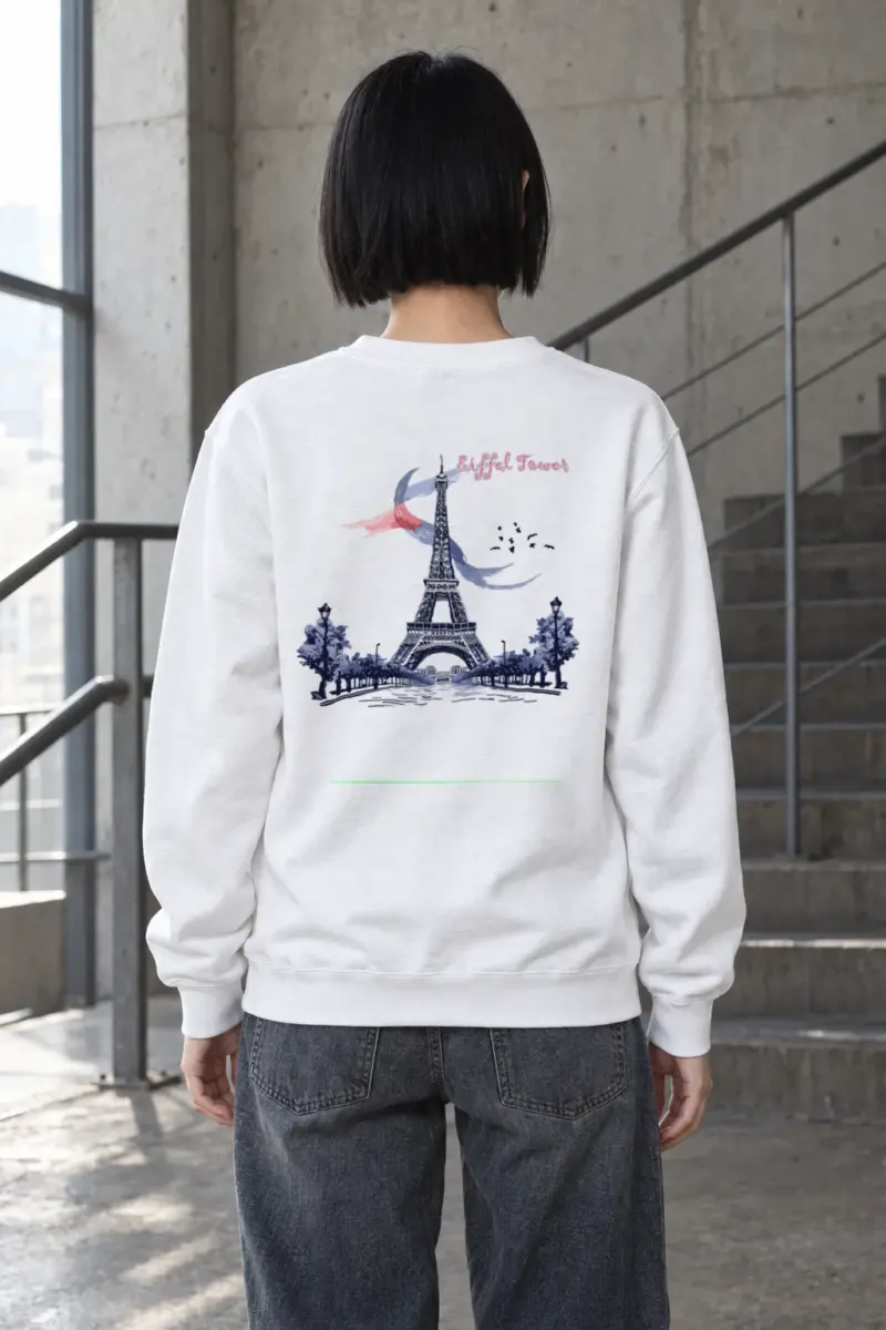 "Paris Tower Sketch" Heavy Blend Unisex Crewneck Sweatshirt | Gildan 18000