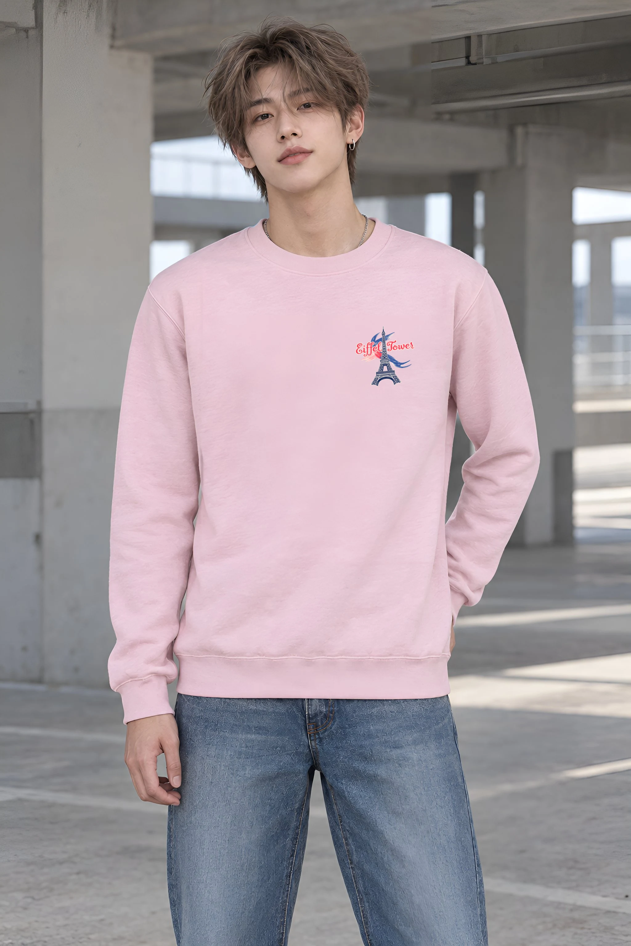 "Paris Tower Sketch" Heavy Blend Unisex Crewneck Sweatshirt