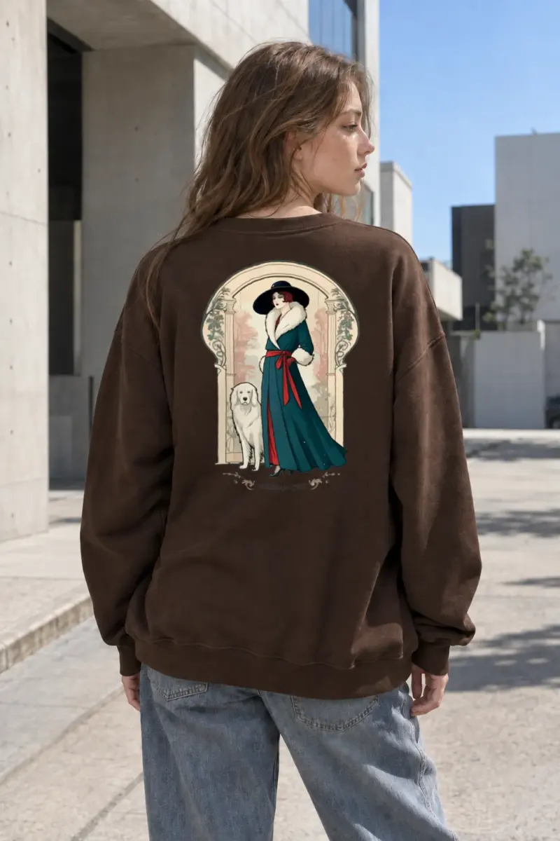 "Parisian Chic" Heavy Blend Unisex Crewneck Sweatshirt | Gildan 18000