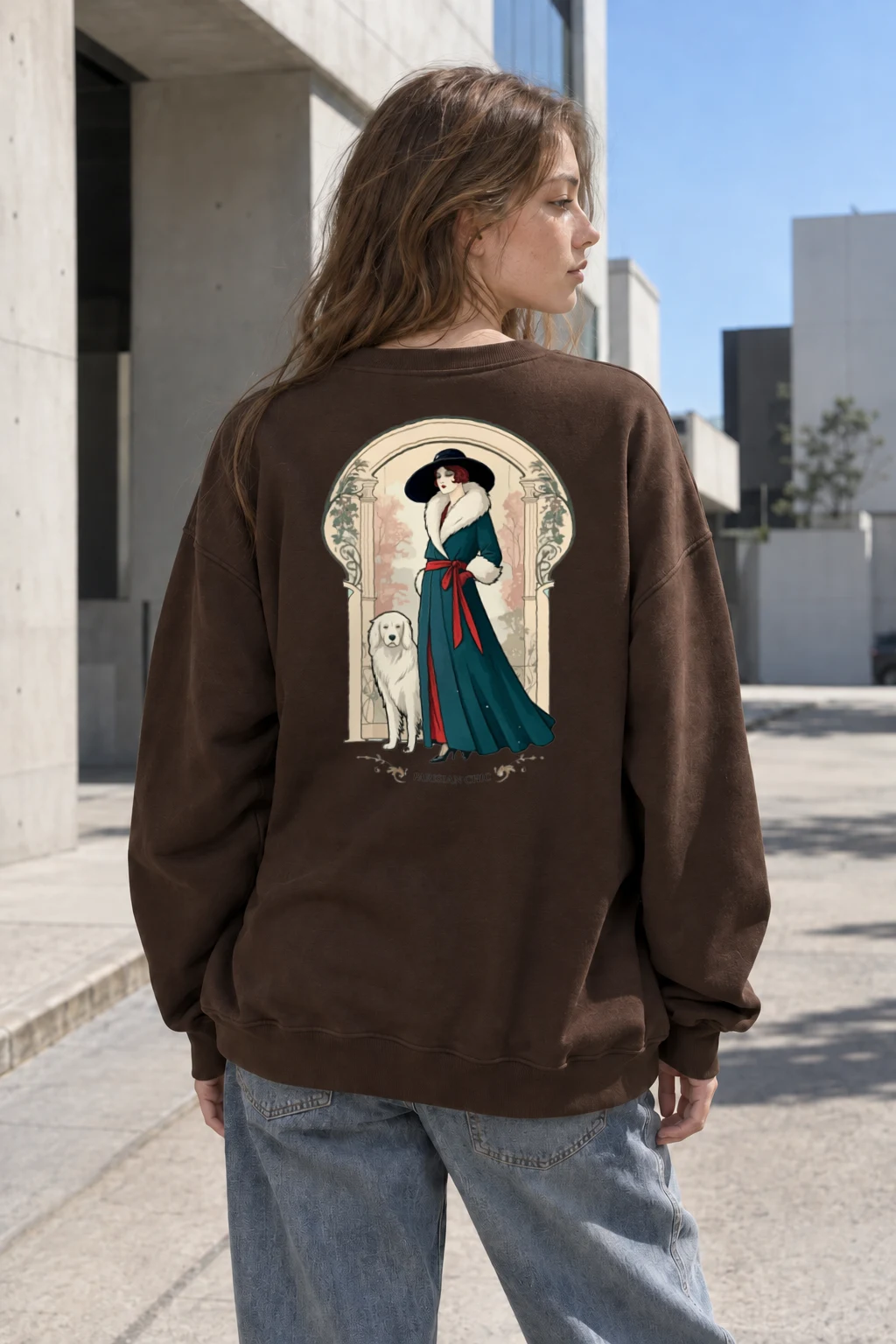 "Parisian Chic" Heavy Blend Unisex Crewneck Sweatshirt | Gildan 18000