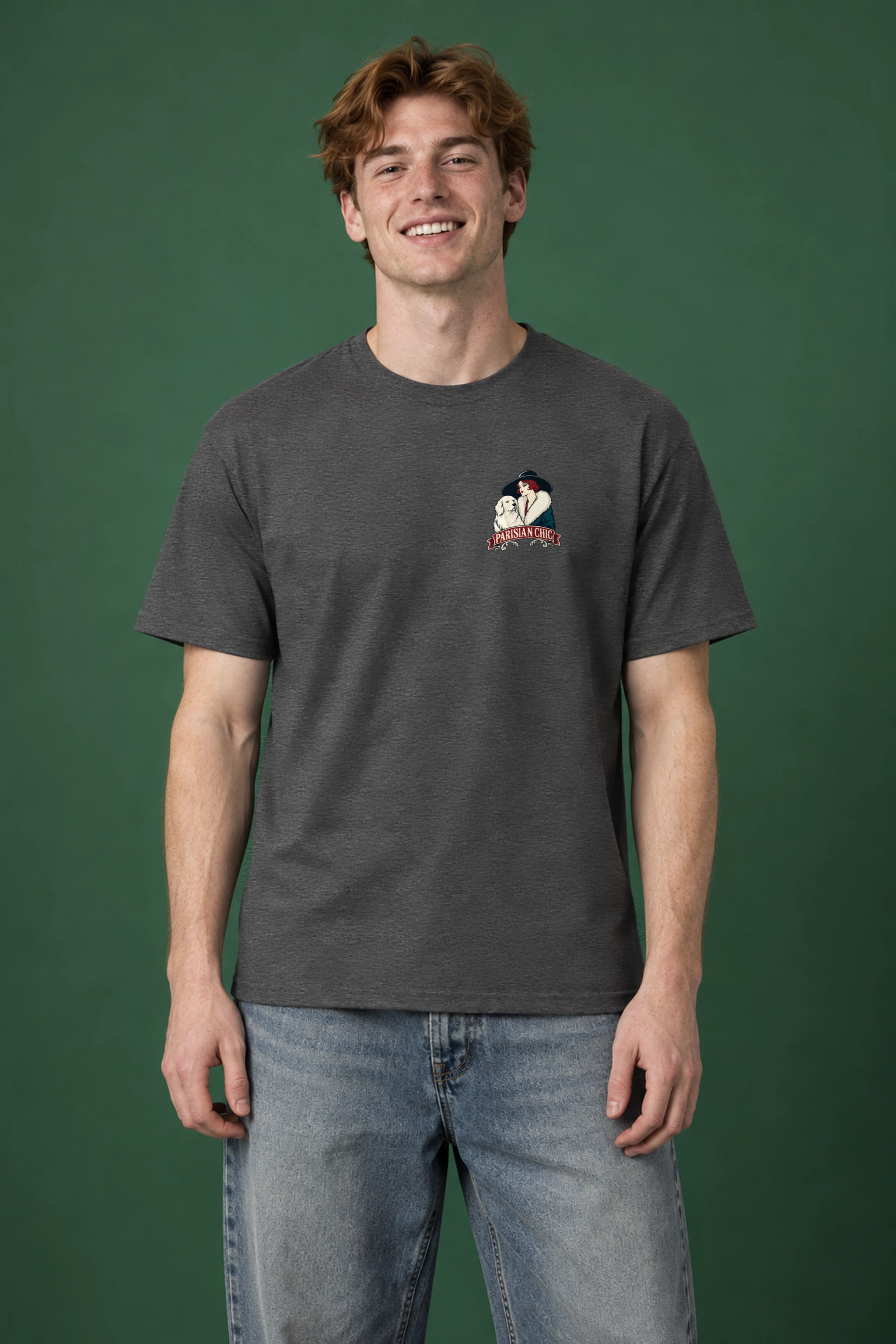 "Parisian Chic" Heavyweight Unisex Crewneck T-shirt
