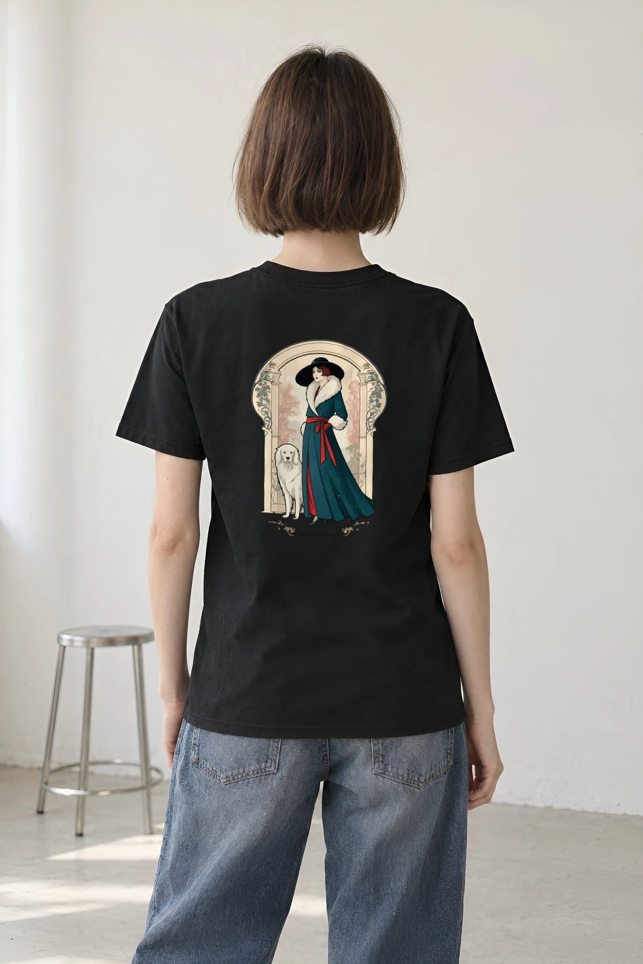 "Parisian Chic" Heavyweight Unisex Crewneck T-shirt