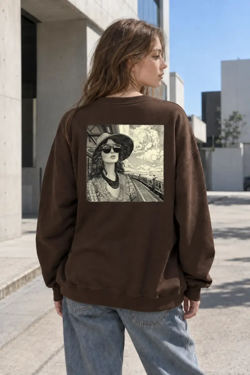 "Passing Train" Heavy Blend Unisex Crewneck Sweatshirt | Gildan 18000