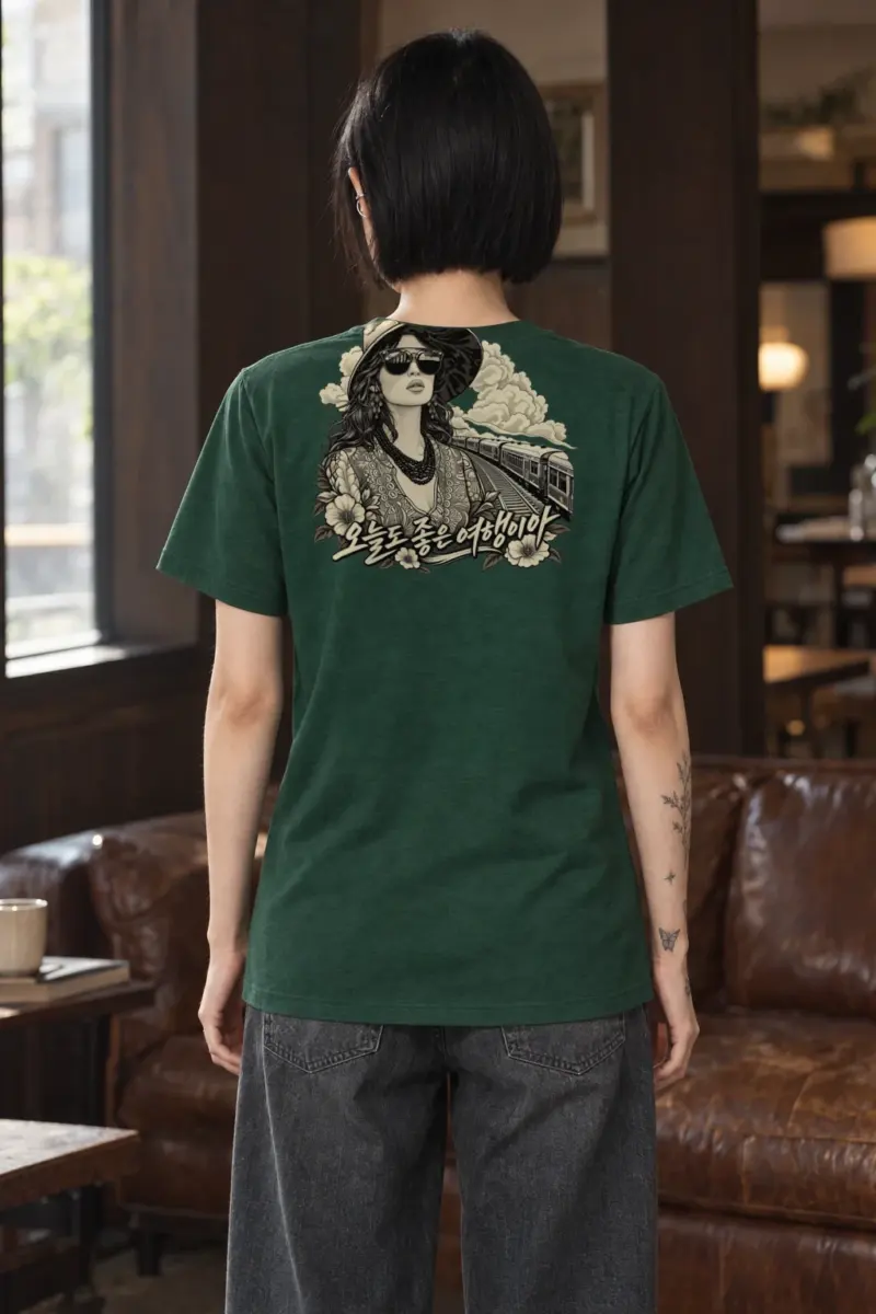 "Passing Train" Heavyweight Unisex Crewneck T-shirt