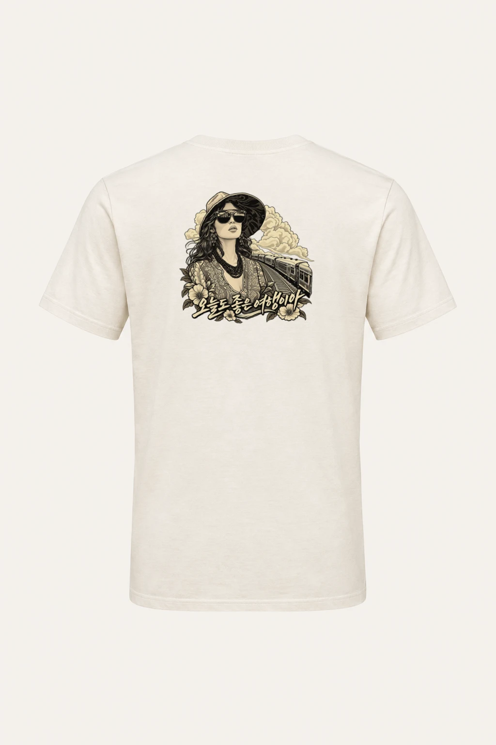 "Passing Train" Heavyweight Unisex Crewneck T-shirt | Gildan 5000