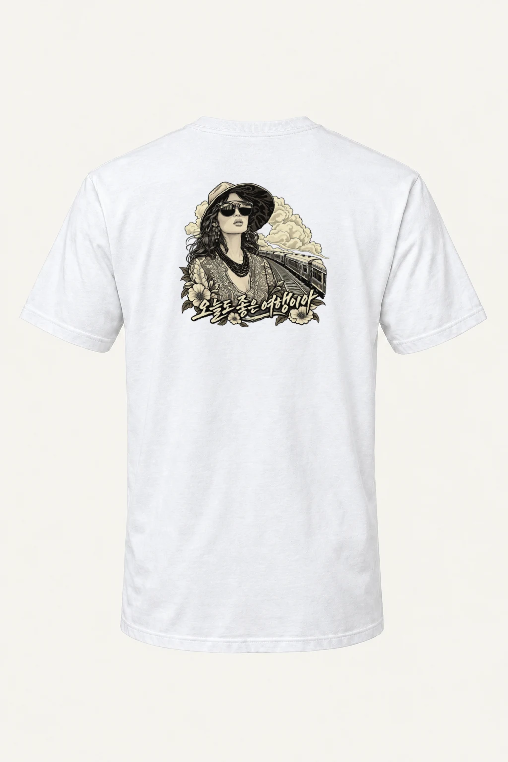 "Passing Train" Heavyweight Unisex Crewneck T-shirt | Gildan 5000