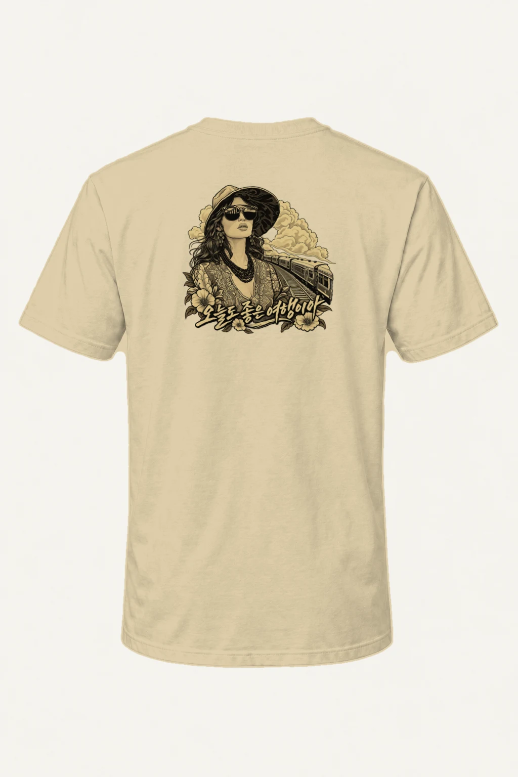 "Passing Train" Heavyweight Unisex Crewneck T-shirt | Gildan 5000