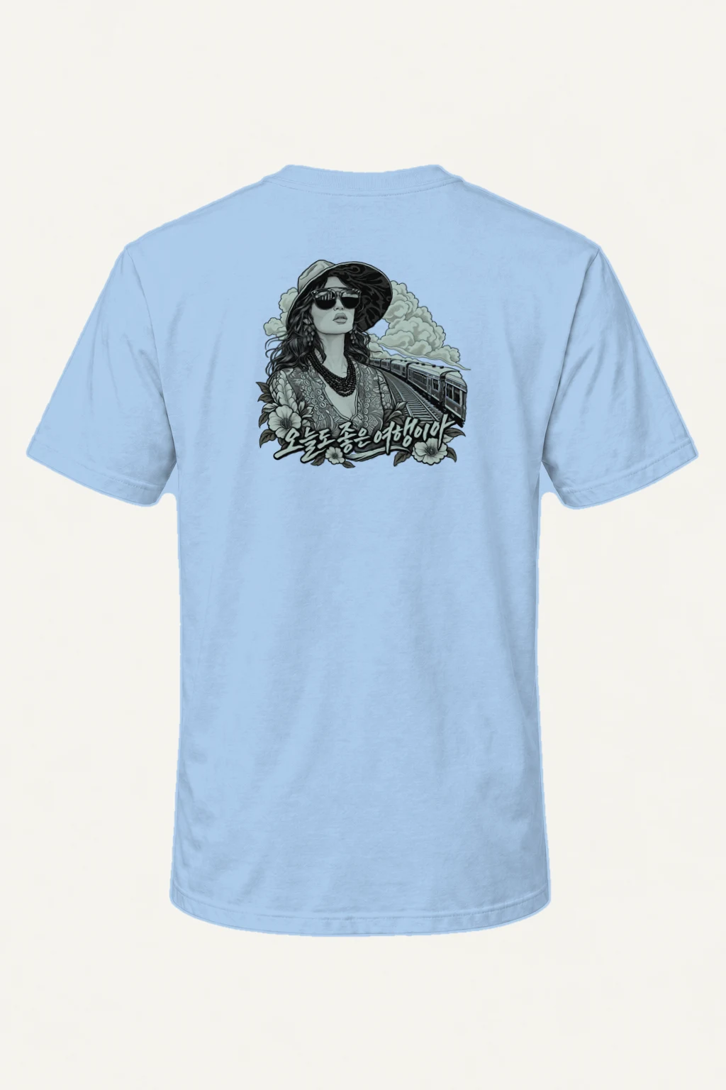 "Passing Train" Heavyweight Unisex Crewneck T-shirt | Gildan 5000