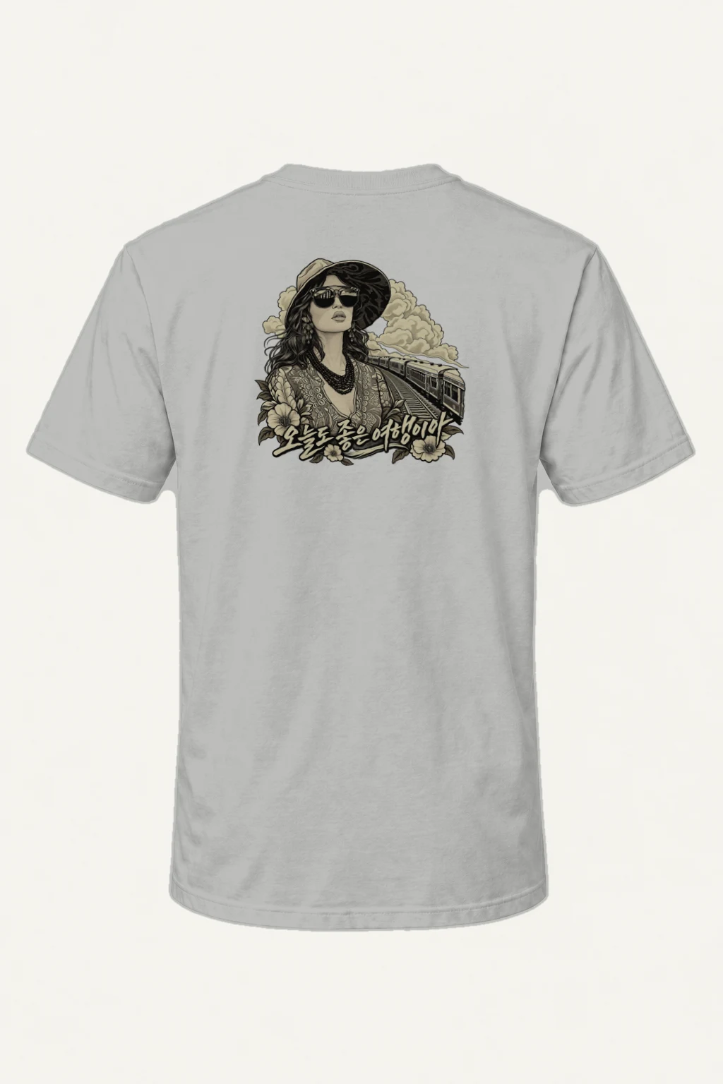"Passing Train" Heavyweight Unisex Crewneck T-shirt | Gildan 5000