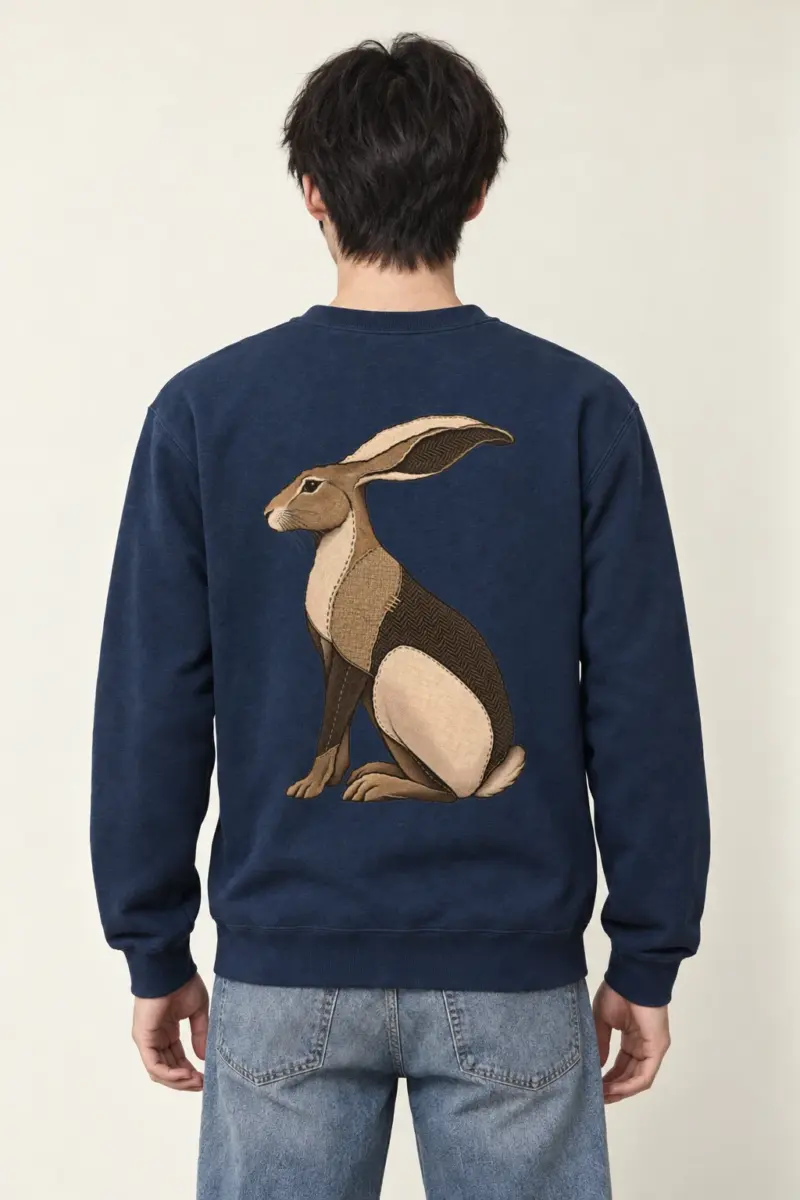 "Patchwork Hare" Heavy Blend Unisex Crewneck Sweatshirt