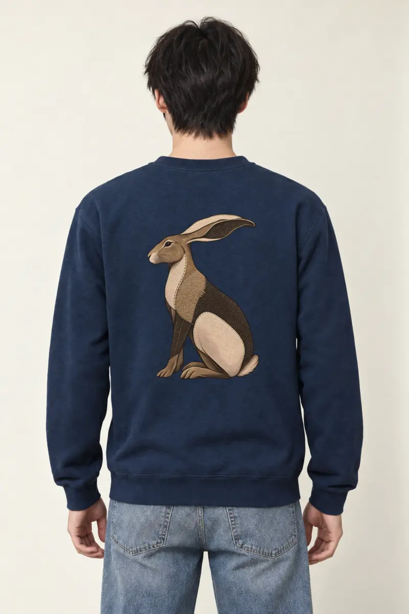 "Patchwork Hare" Heavy Blend Unisex Crewneck Sweatshirt