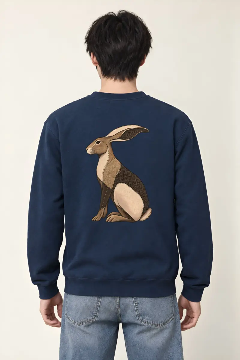 "Patchwork Hare" Heavy Blend Unisex Crewneck Sweatshirt