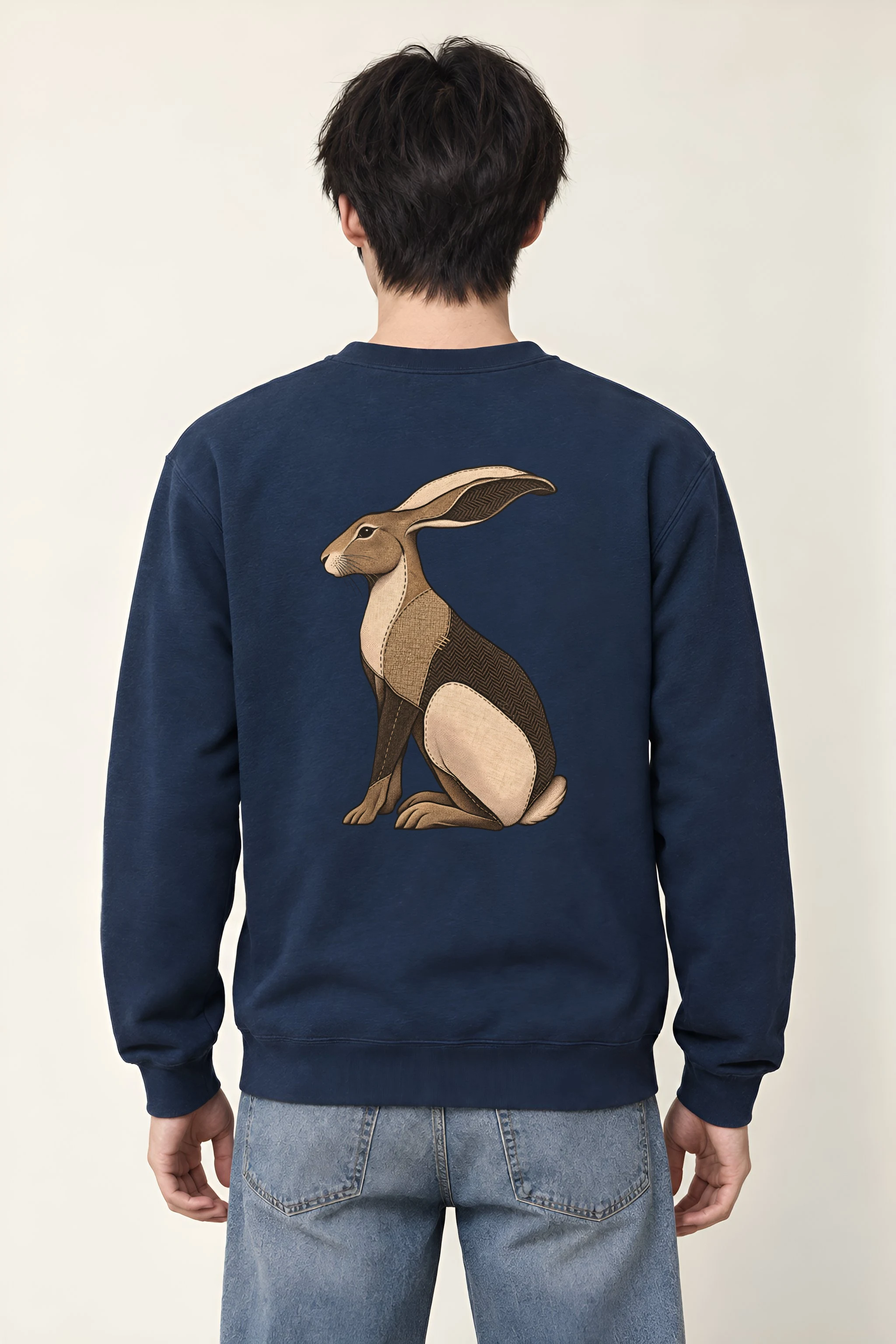 "Patchwork Hare" Heavy Blend Unisex Crewneck Sweatshirt