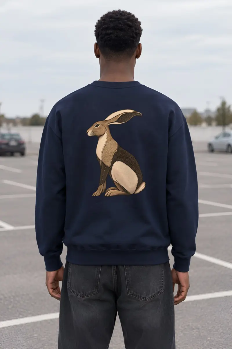 "Patchwork Hare" Heavy Blend Unisex Crewneck Sweatshirt