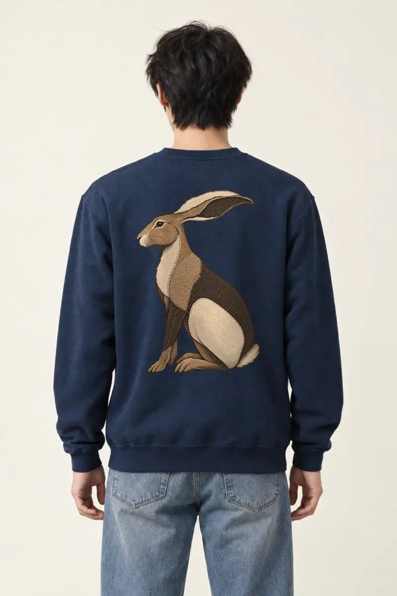 "Patchwork Hare" Heavy Blend Unisex Crewneck Sweatshirt | Gildan 18000