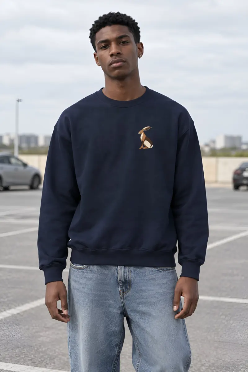 "Patchwork Hare" Heavy Blend Unisex Crewneck Sweatshirt