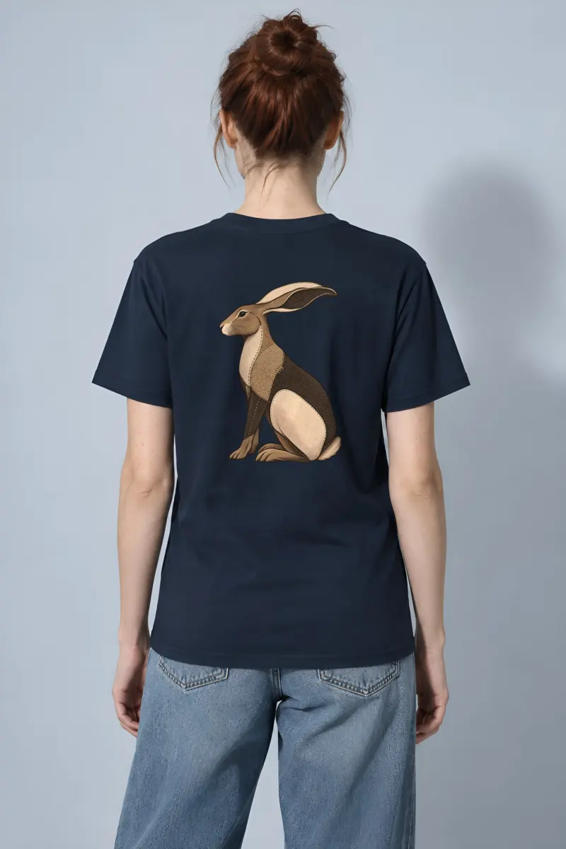 "Patchwork Hare" Heavyweight Unisex Crewneck T-shirt