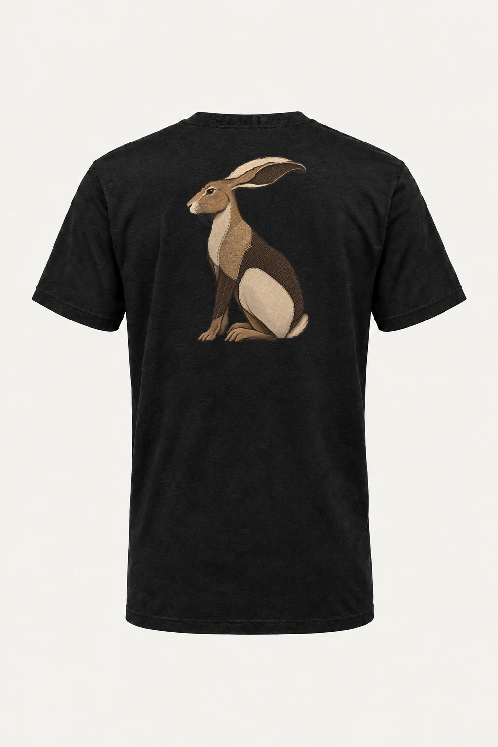 "Patchwork Hare" Heavyweight Unisex Crewneck T-shirt | Gildan 5000