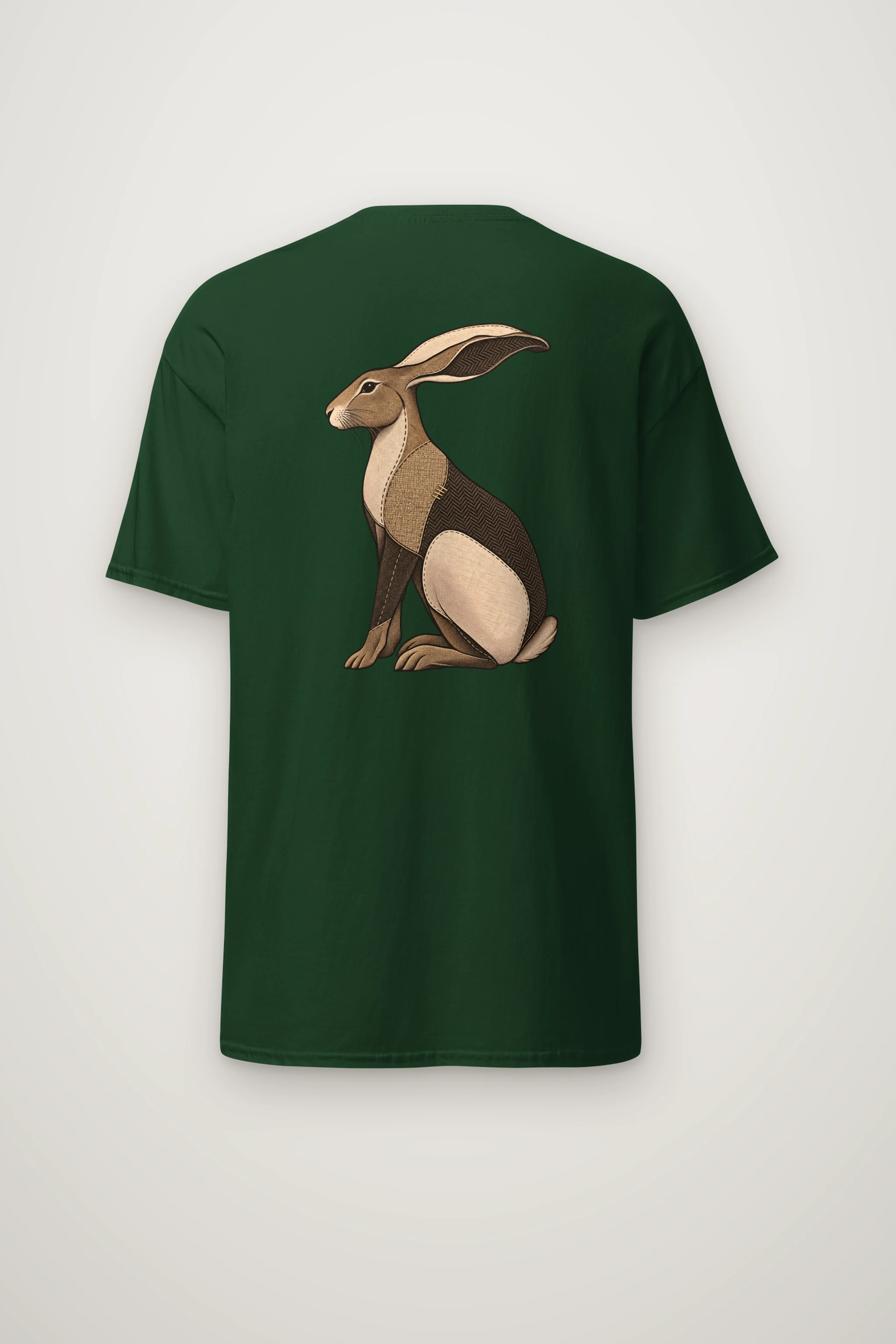 "Patchwork Hare" Heavyweight Unisex Crewneck T-shirt