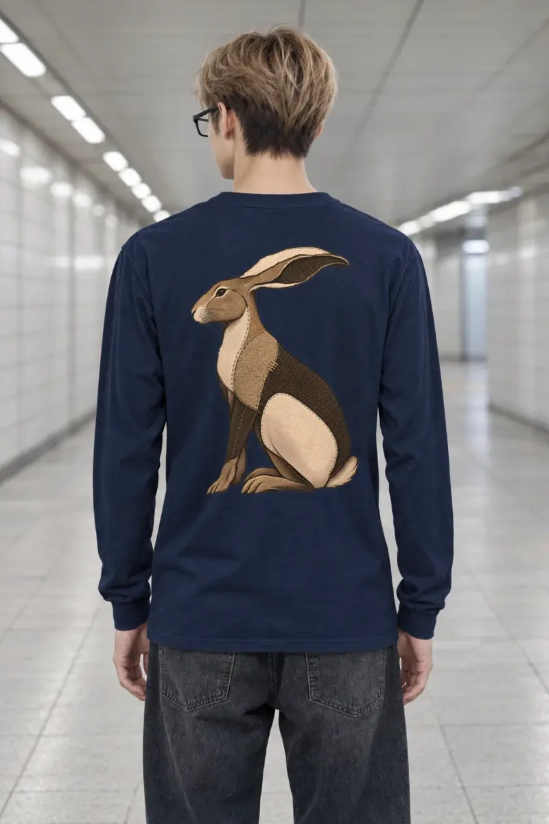"Patchwork Hare" Unisex Longsleeve T-shirt | Gildan 2400