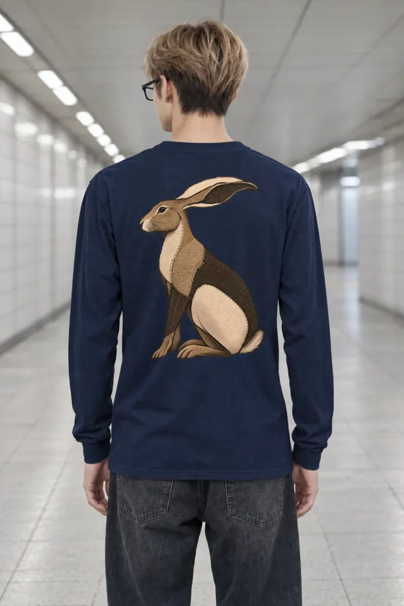 "Patchwork Hare" Unisex Longsleeve T-shirt