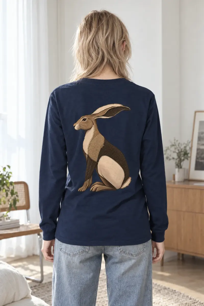 "Patchwork Hare" Unisex Longsleeve T-shirt