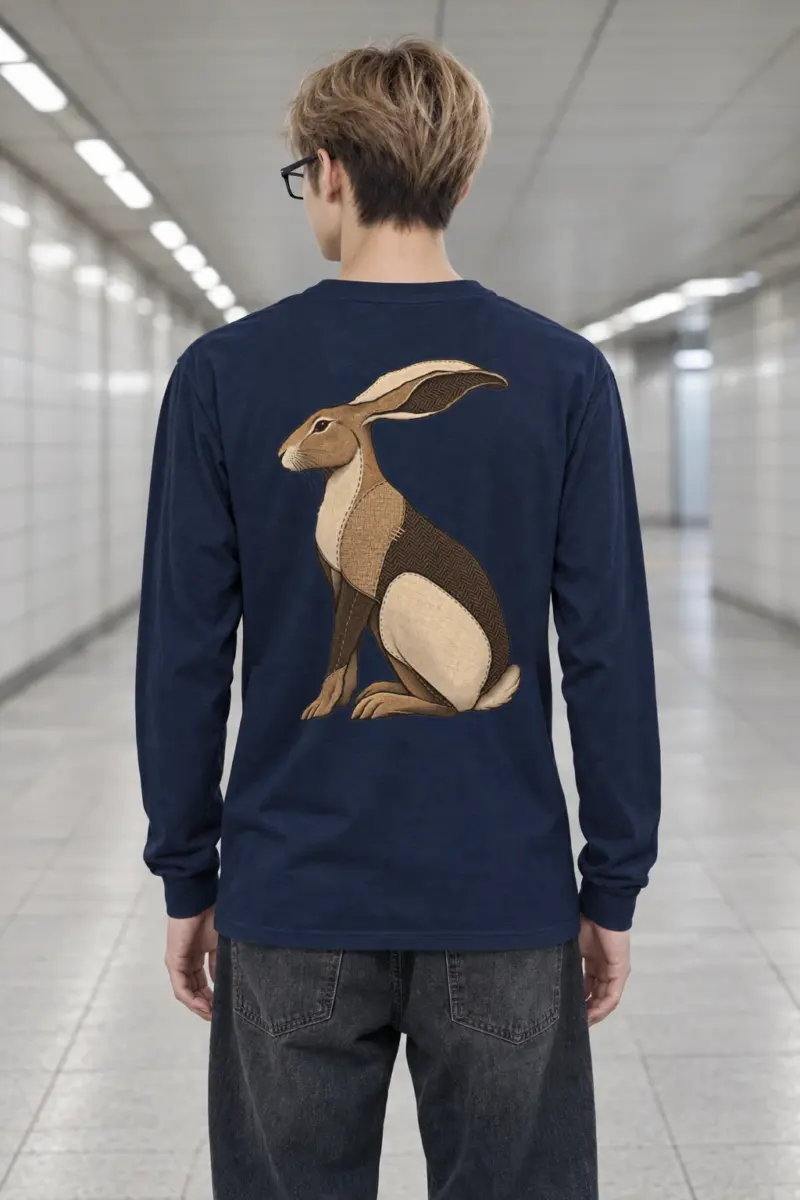 "Patchwork Hare" Unisex Longsleeve T-shirt | Gildan 2400