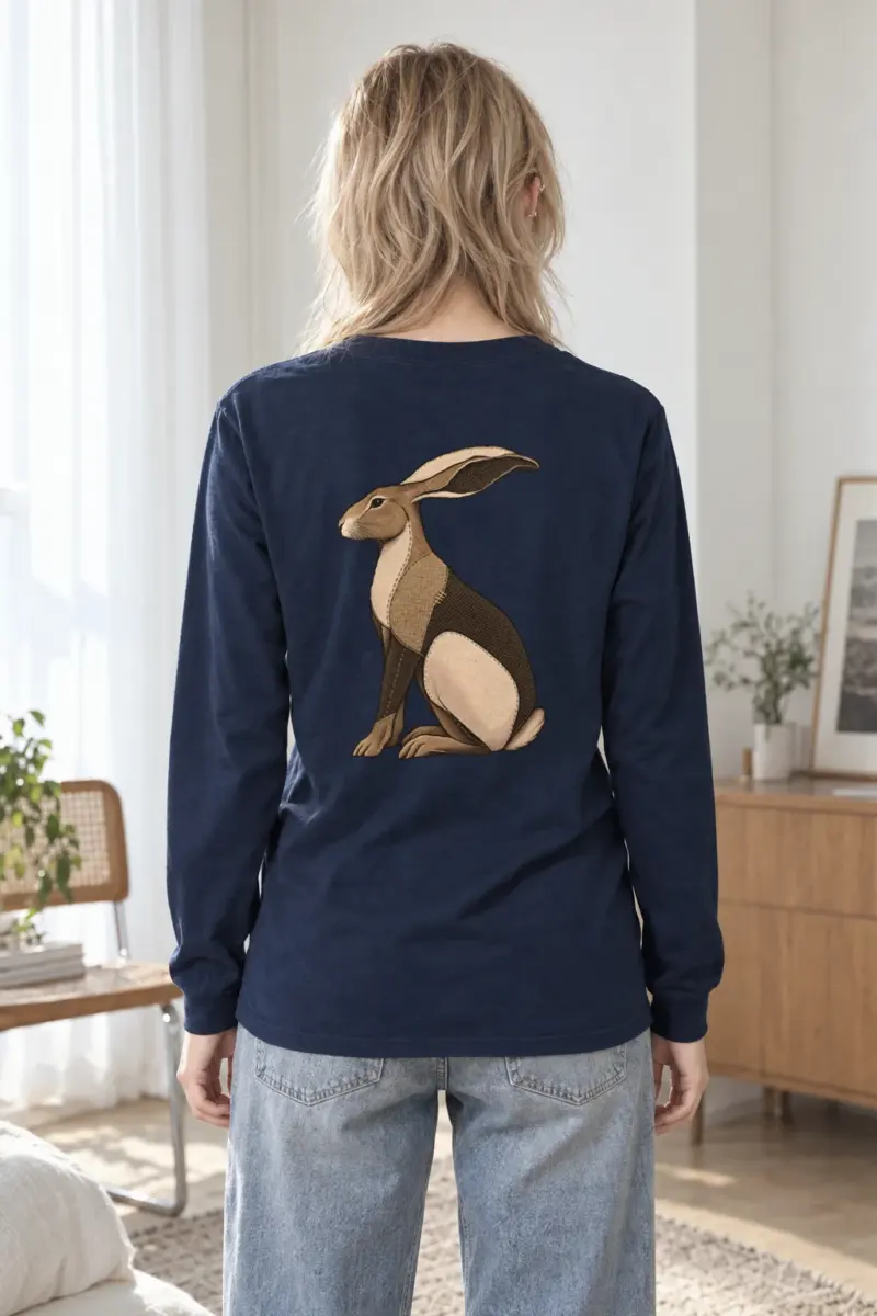 "Patchwork Hare" Unisex Longsleeve T-shirt