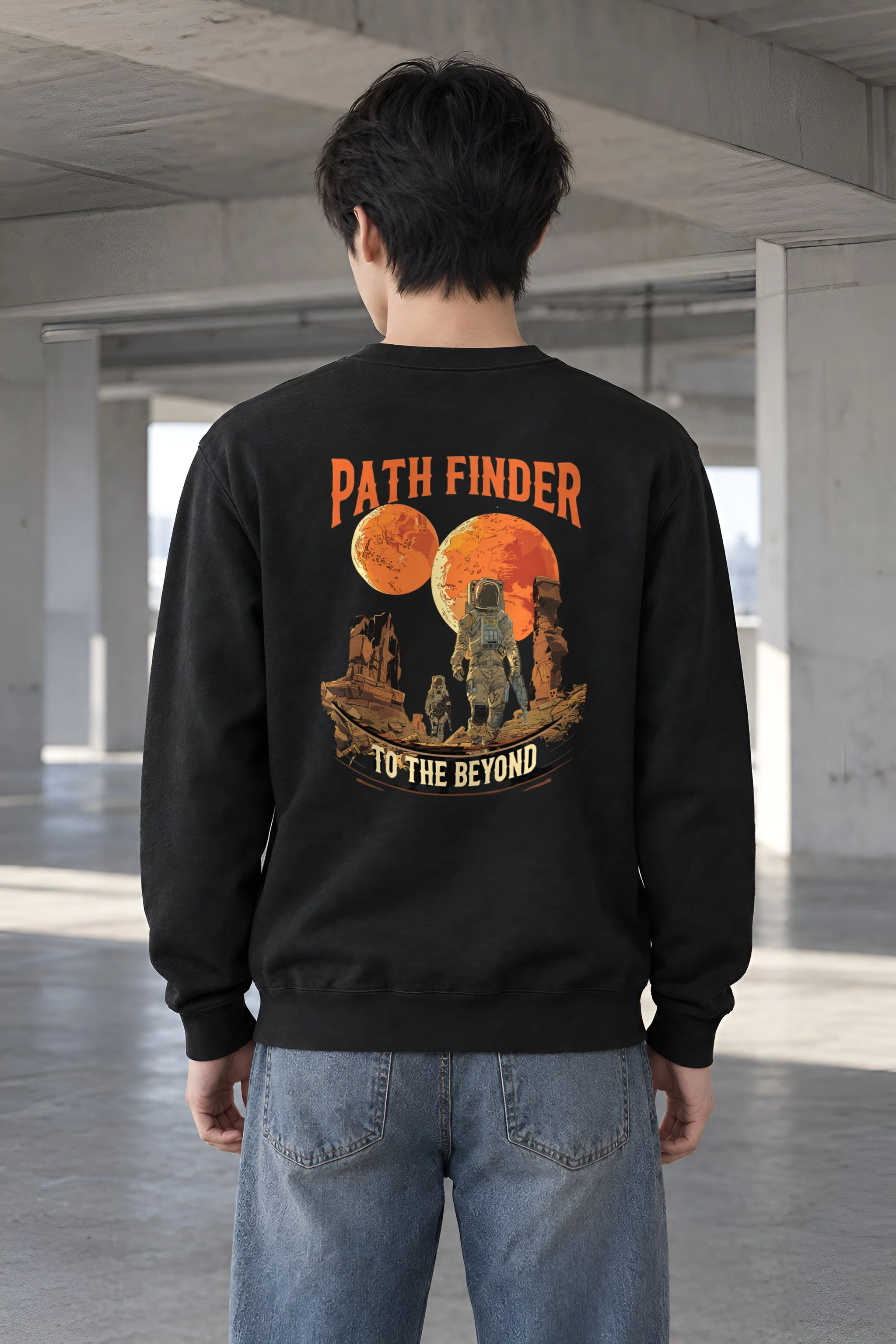 "Path Finder To The Beyond" Heavy Blend Unisex Crewneck Sweatshirt