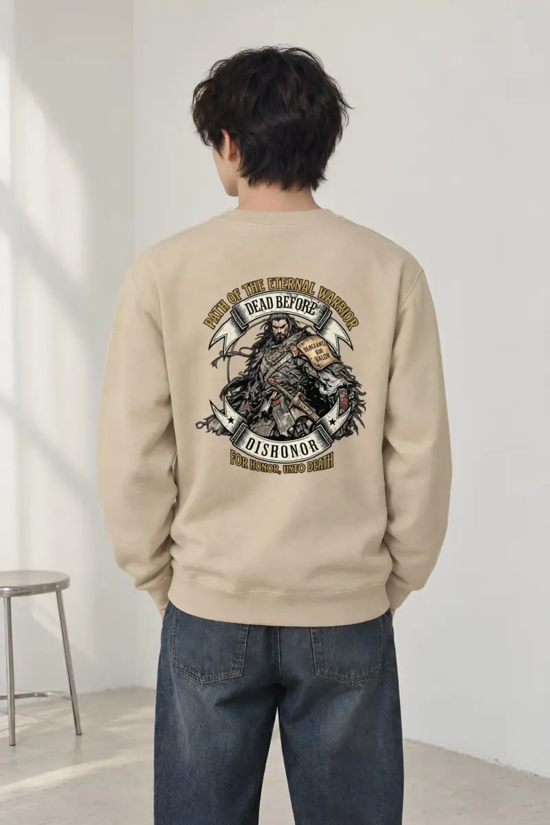 "Path Of The Eternal Warrior" Heavy Blend Unisex Crewneck Sweatshirt