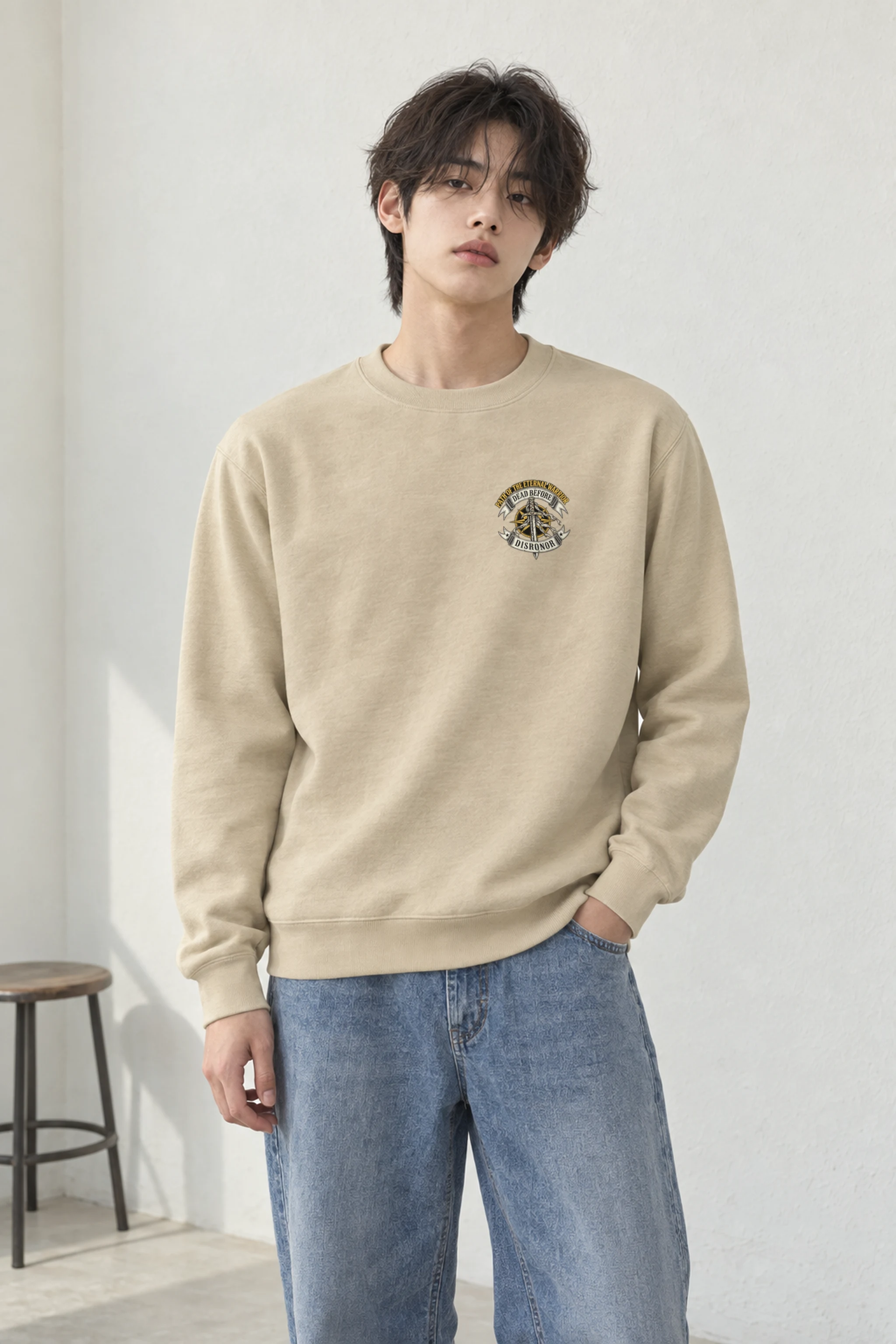 "Path Of The Eternal Warrior" Heavy Blend Unisex Crewneck Sweatshirt